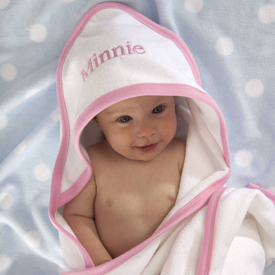 personalised baby bath towels