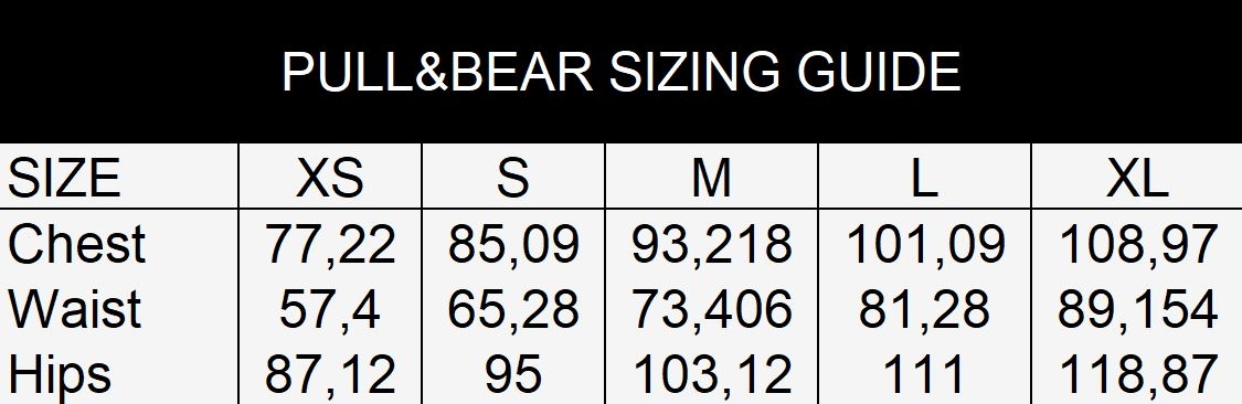 pull and bear jeans sizing