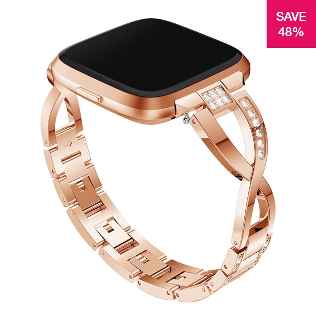 48% off on Fitbit Versa Rose Gold Stainless Steel Band