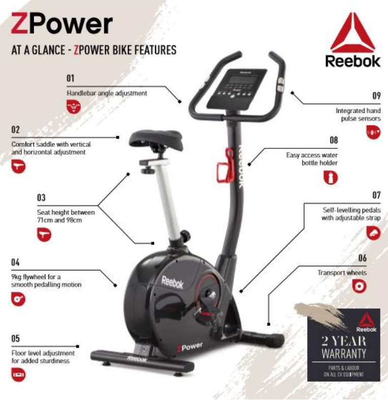 reebok z power exercise bike