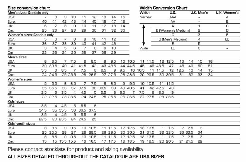 sebago sizing