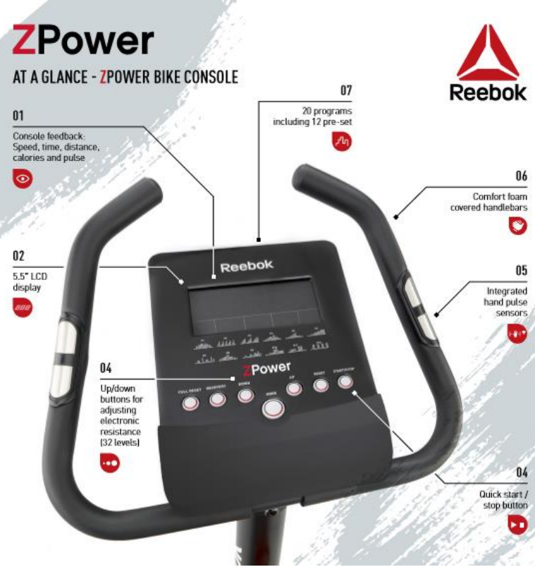 reebok z power exercise bike