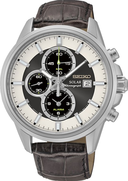 seiko solar chronograph white dial