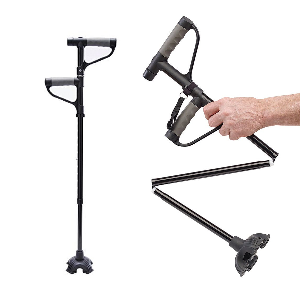 57 off on Convenient Foldable TwoHandle Walking Cane