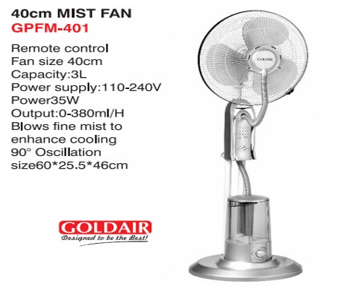 28 off on Goldair 40cm Mist Fan OneDayOnly.co.za