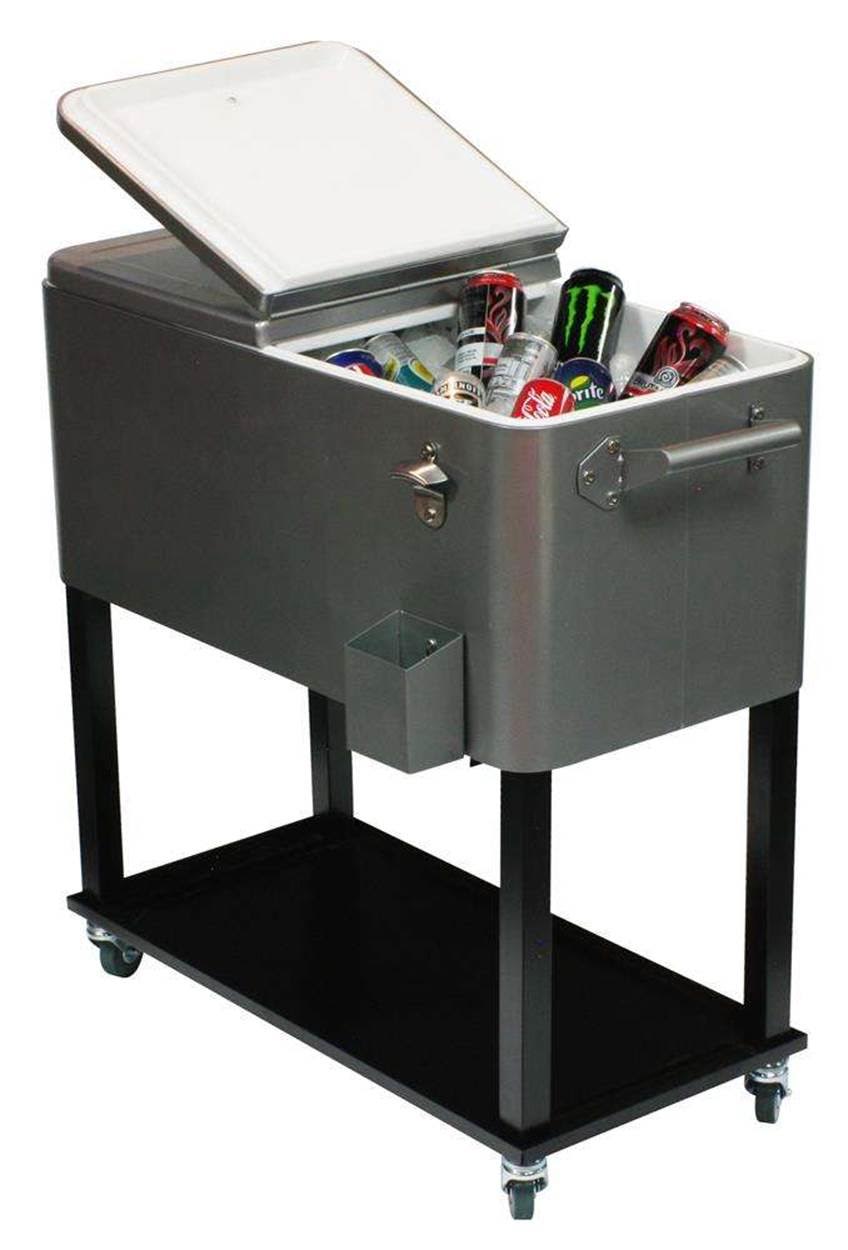 30 off on Stainless Steel Cooler Box On Wheels with Mounted Bottle