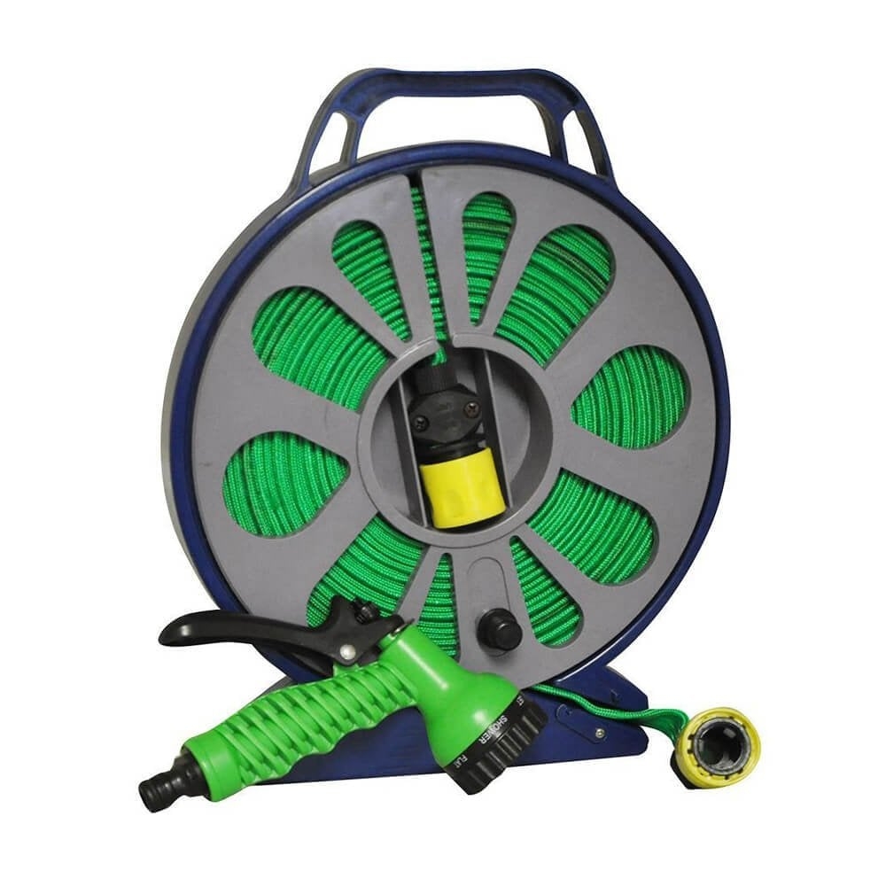 43 off on 15m Flat Hose Reel Set with Multiple Spray Options
